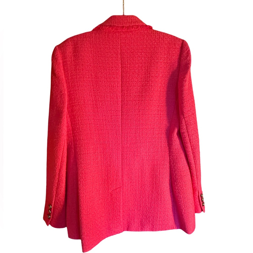 Karl Lagerfeld Paris NWT Size 10 Classic Karl Pink Woven Tweed Blazer (0507) - Picture 6 of 15